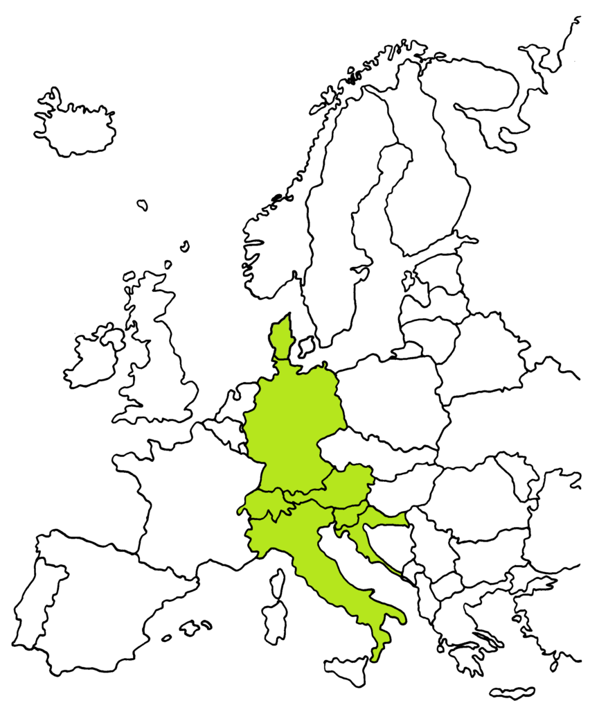 Karte von Europa mit Markierungen wo wir schon unterwegs waren